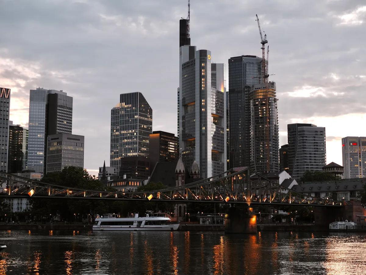 The Frankfurt skyline above the river Main