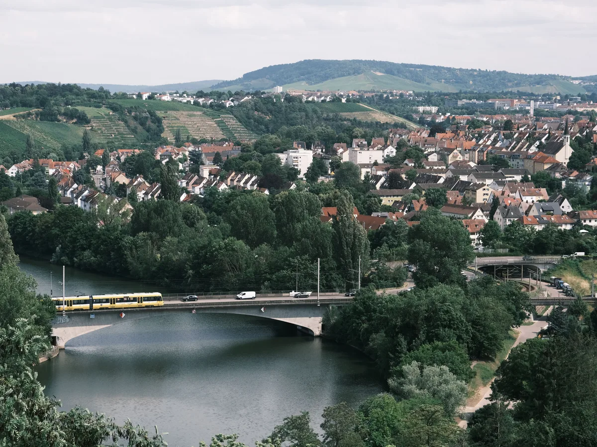 Stuttgart's vineyards above the river Neckar